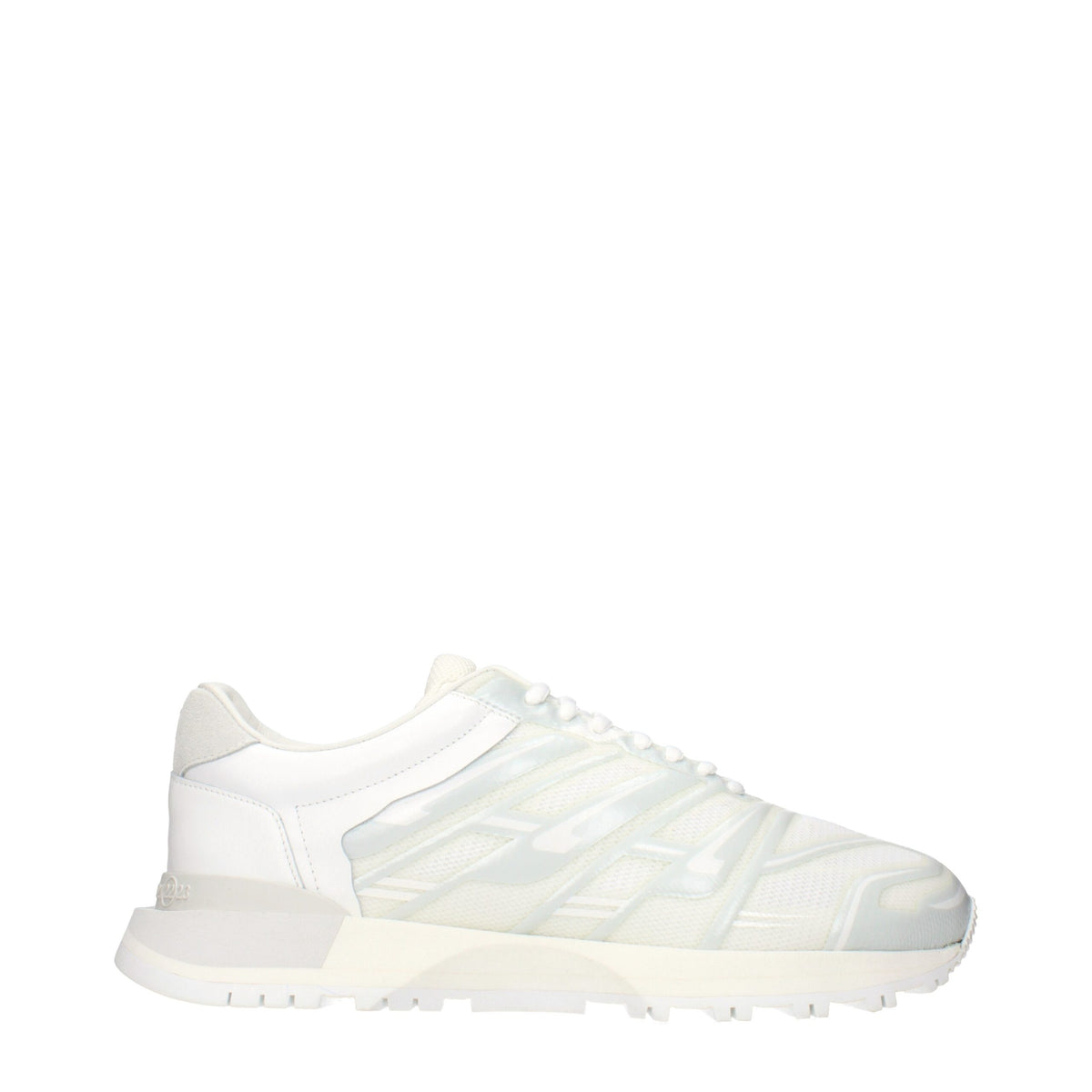 Maison Margiela White Fabric Athletic Sneakers for Men