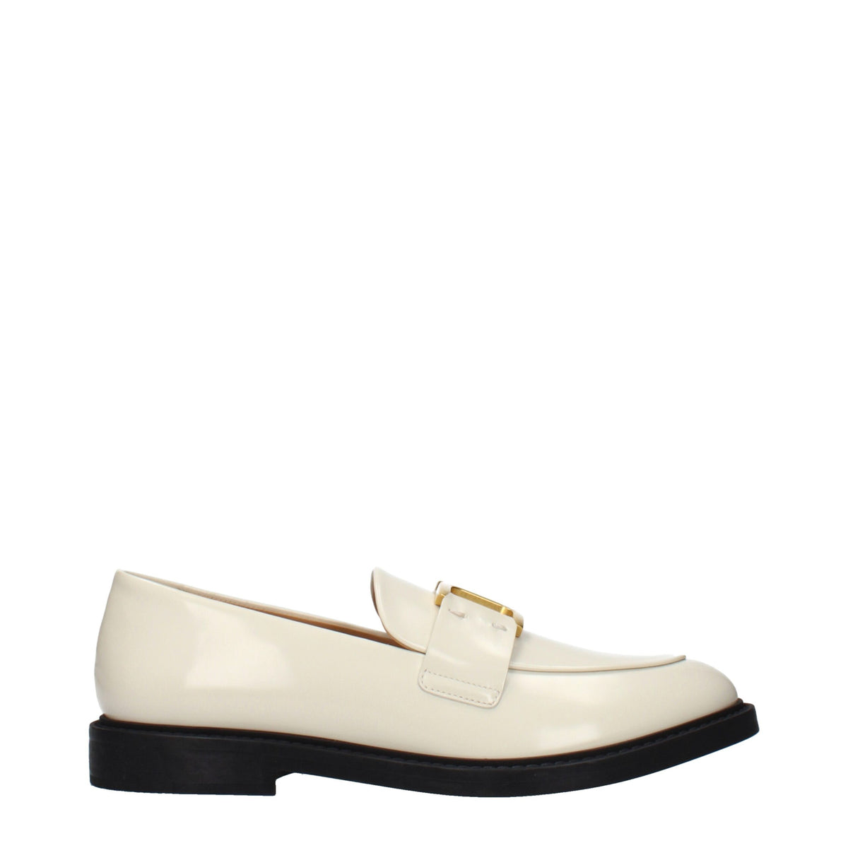 Chloé Beige Leather Slip-On Loafers for Women