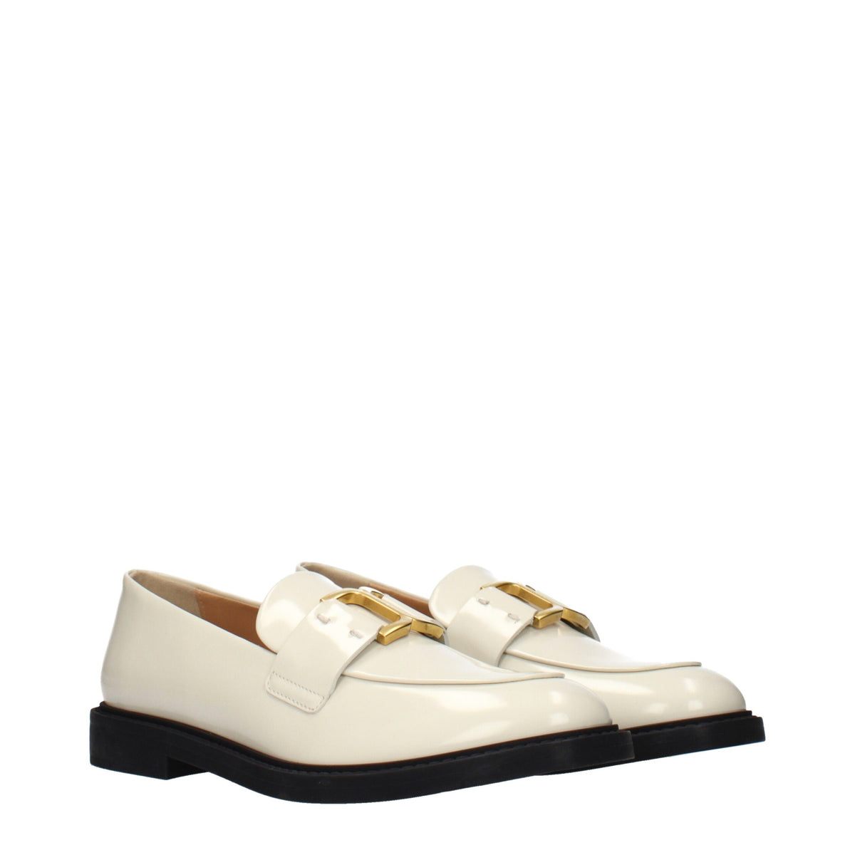 Chloé Beige Leather Slip-On Loafers for Women