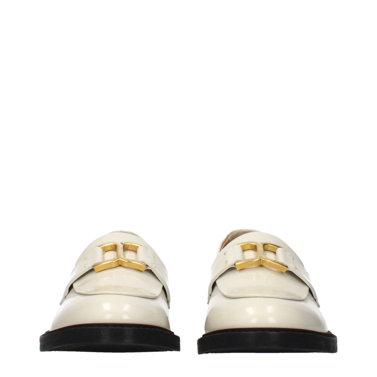 Chloé Beige Leather Slip-On Loafers for Women