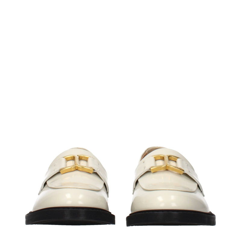 Chloé Beige Leather Slip-On Loafers for Women