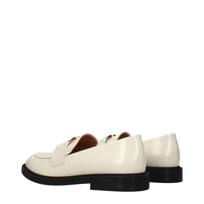 Chloé Beige Leather Slip-On Loafers for Women
