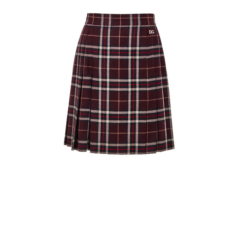 Jupe Mini en Laine Bordeaux Dolce & Gabbana
