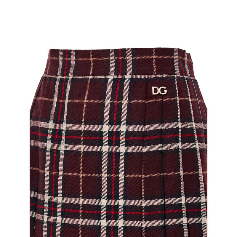 Jupe Mini en Laine Bordeaux Dolce & Gabbana