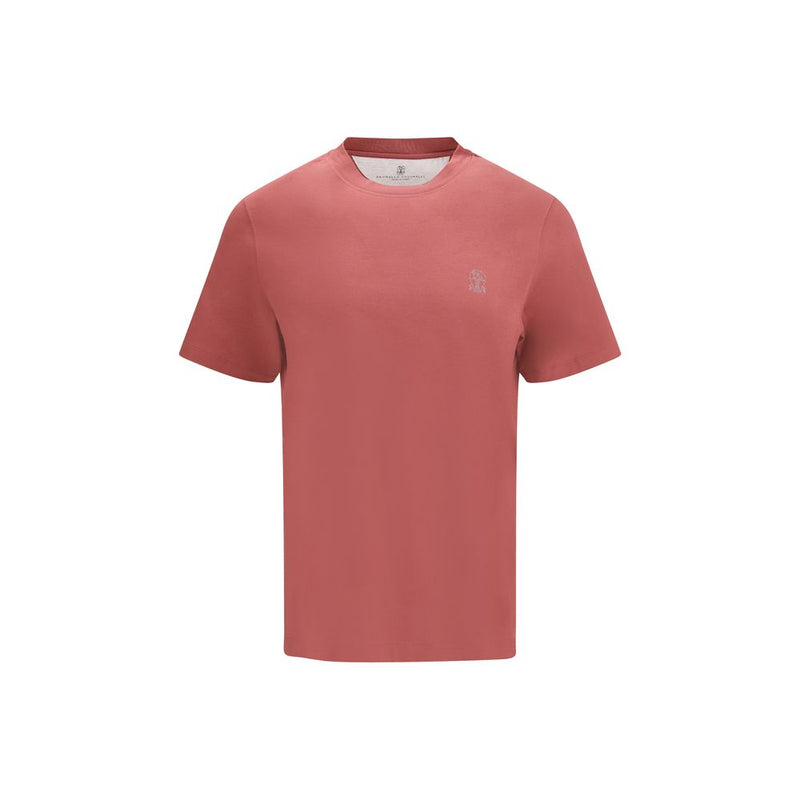 Brunello Cucinelli Rood Katoenen T-shirt met Lange Mouwen