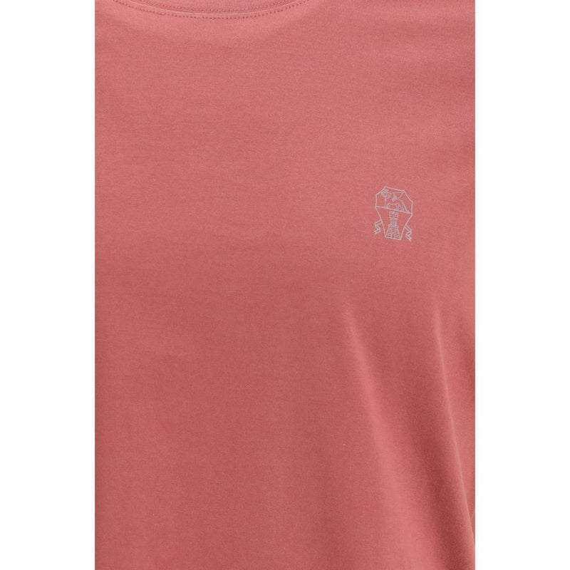 Brunello Cucinelli Rood Katoenen T-shirt met Lange Mouwen