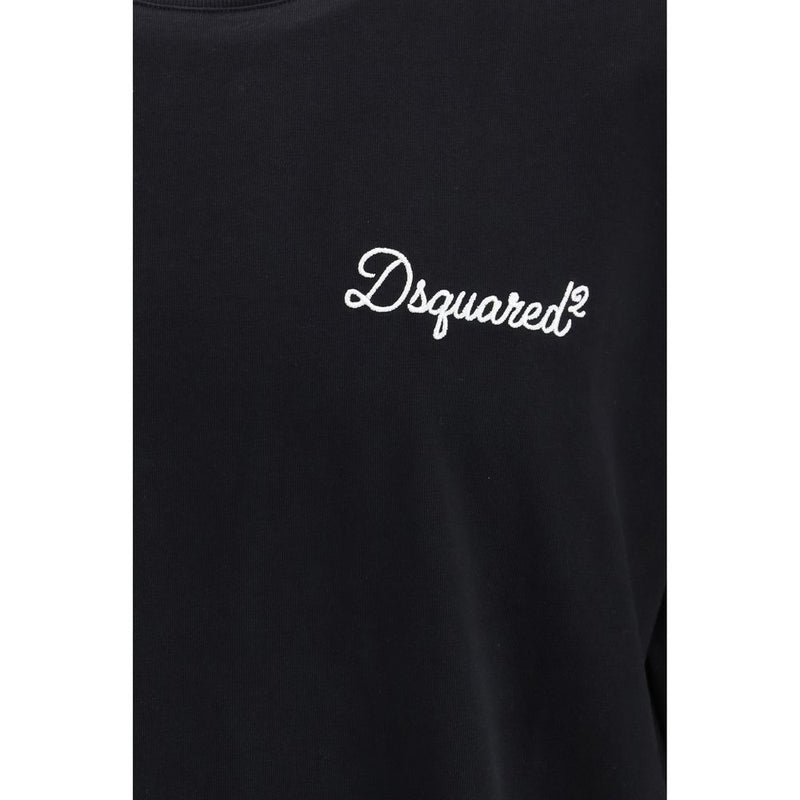Dsquared² Black Cotton T-Shirt - Oversized Fit