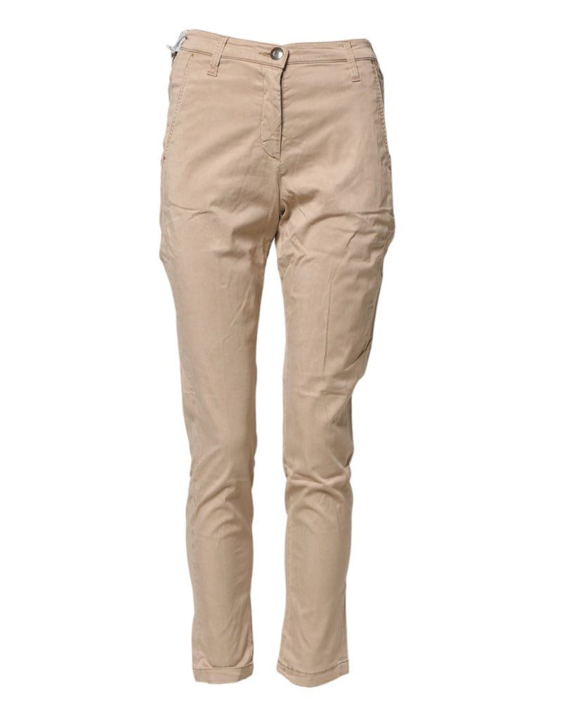Jacob Cohen Beige Lyocell Skinny High Waist Chino Pants