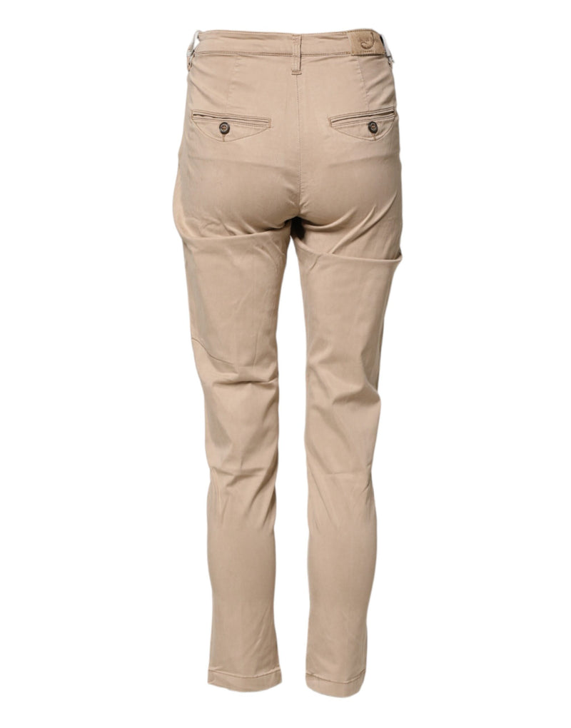 Jacob Cohen Beige Lyocell Skinny High Waist Chino Pants
