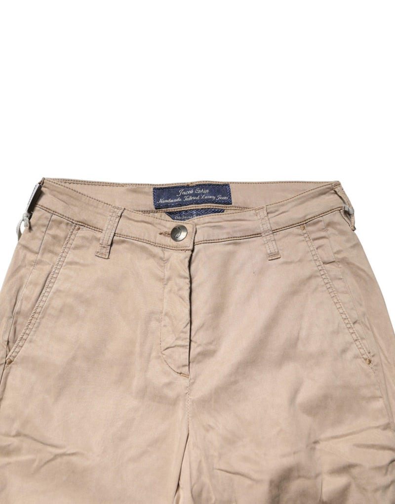 Jacob Cohen Beige Lyocell Skinny High Waist Chino Pants