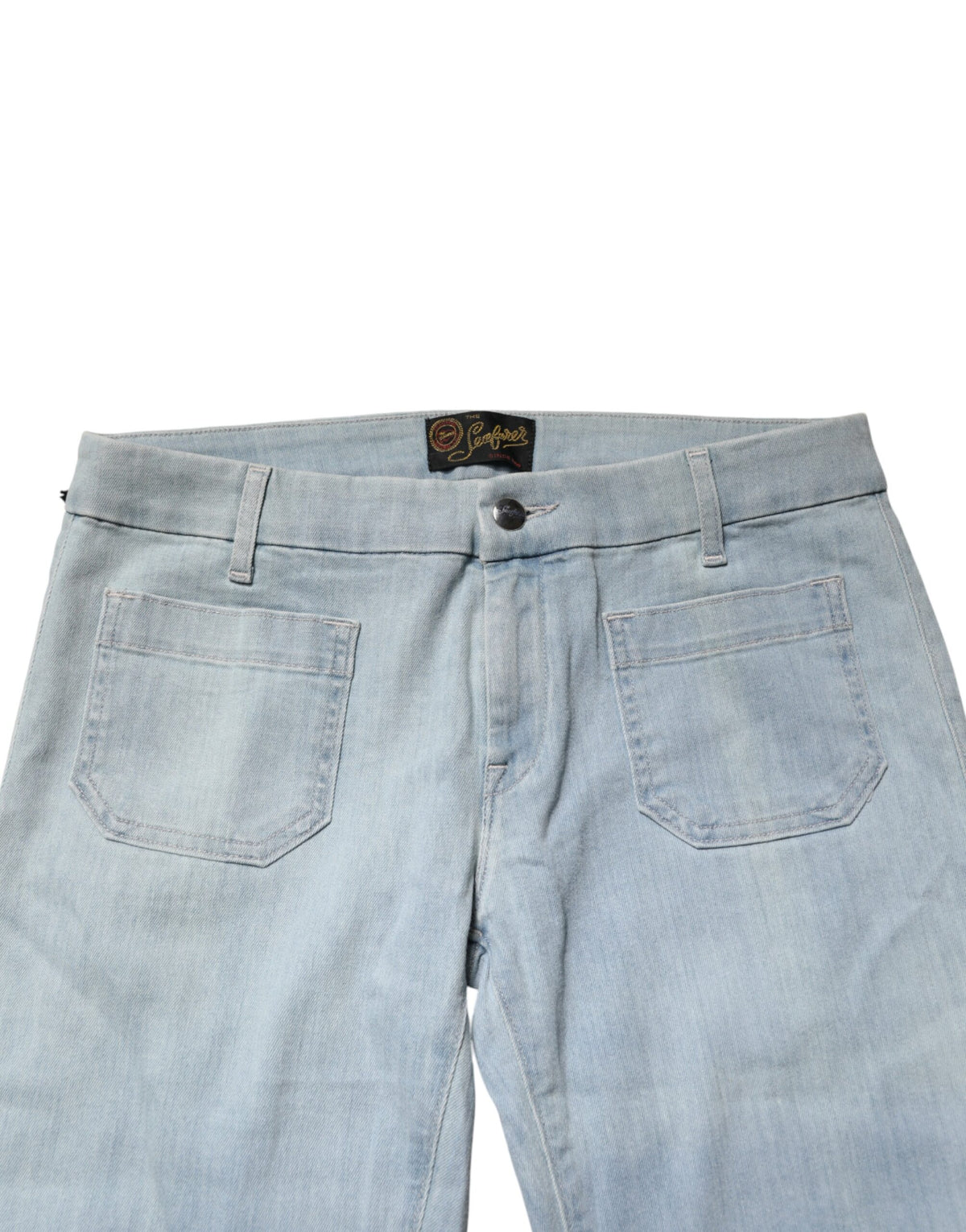 Seafarer Light Blue Boot Cut Mid Waist Denim Jeans for Women