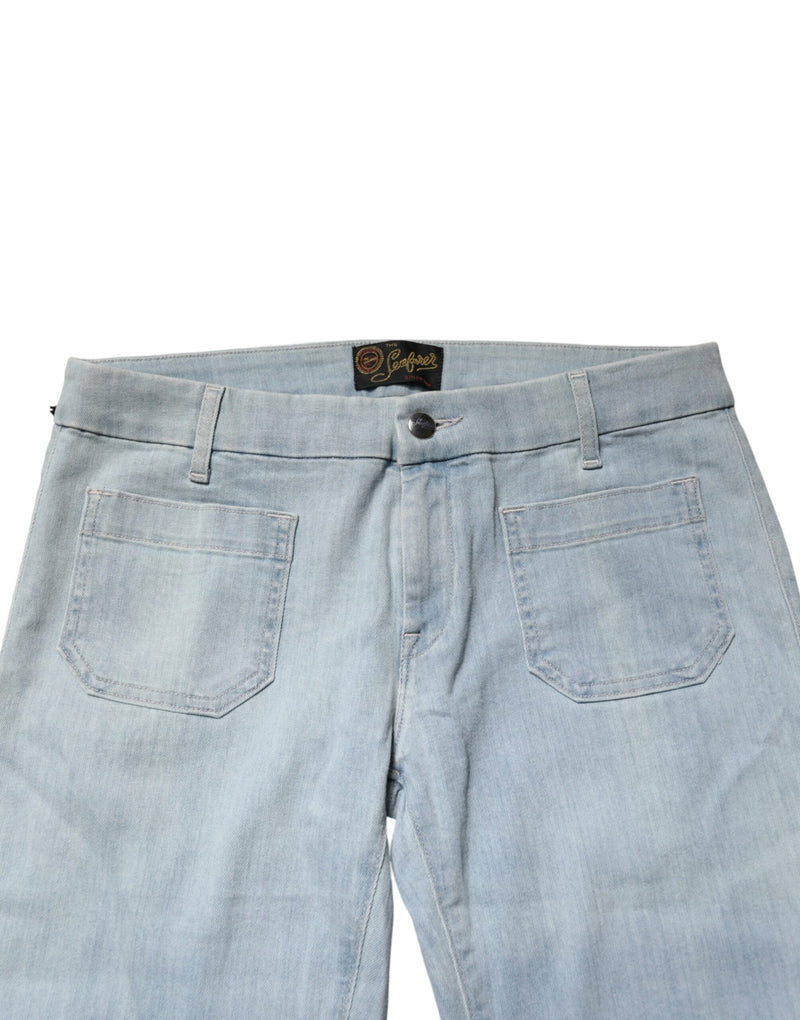 Seafarer Light Blue Boot Cut Mid Waist Denim Jeans for Women