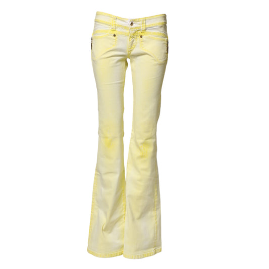 S.O.S Yellow Cotton Bootcut Low Waist Denim Trouser Jeans