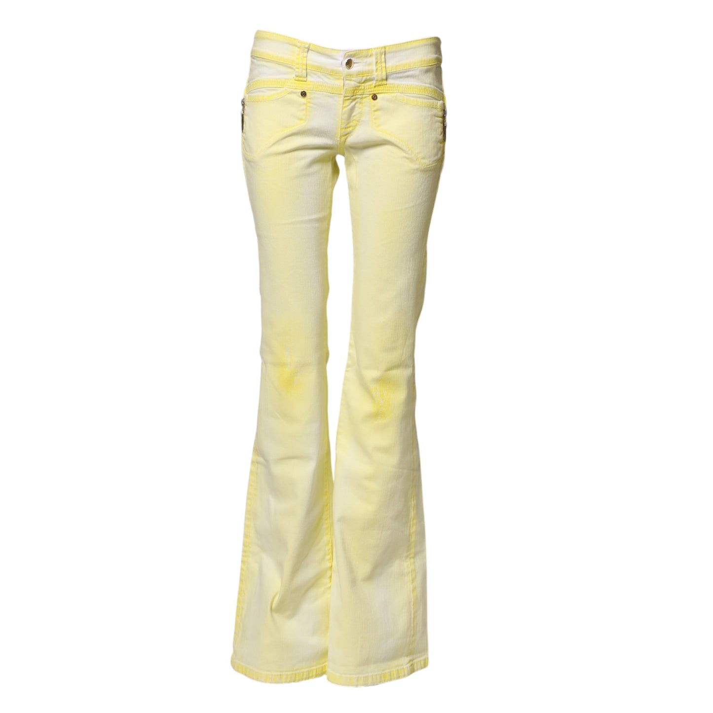 S.O.S Yellow Cotton Bootcut Low Waist Denim Trouser Jeans