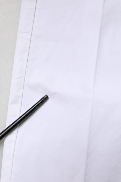 Peserico White Cotton Skinny Mid Waist Chino Trouser Pants