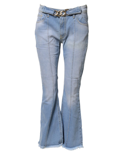 CRISTINAEFFE Light Blue Washed High Waist Bootcut Denim Jeans
