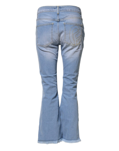 CRISTINAEFFE Light Blue Washed High Waist Bootcut Denim Jeans