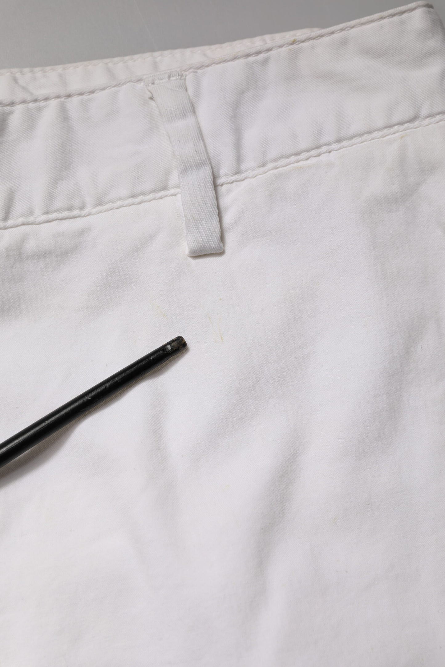 Gaudi White Mid Waist Skinny Chino Cotton Trouser Pants