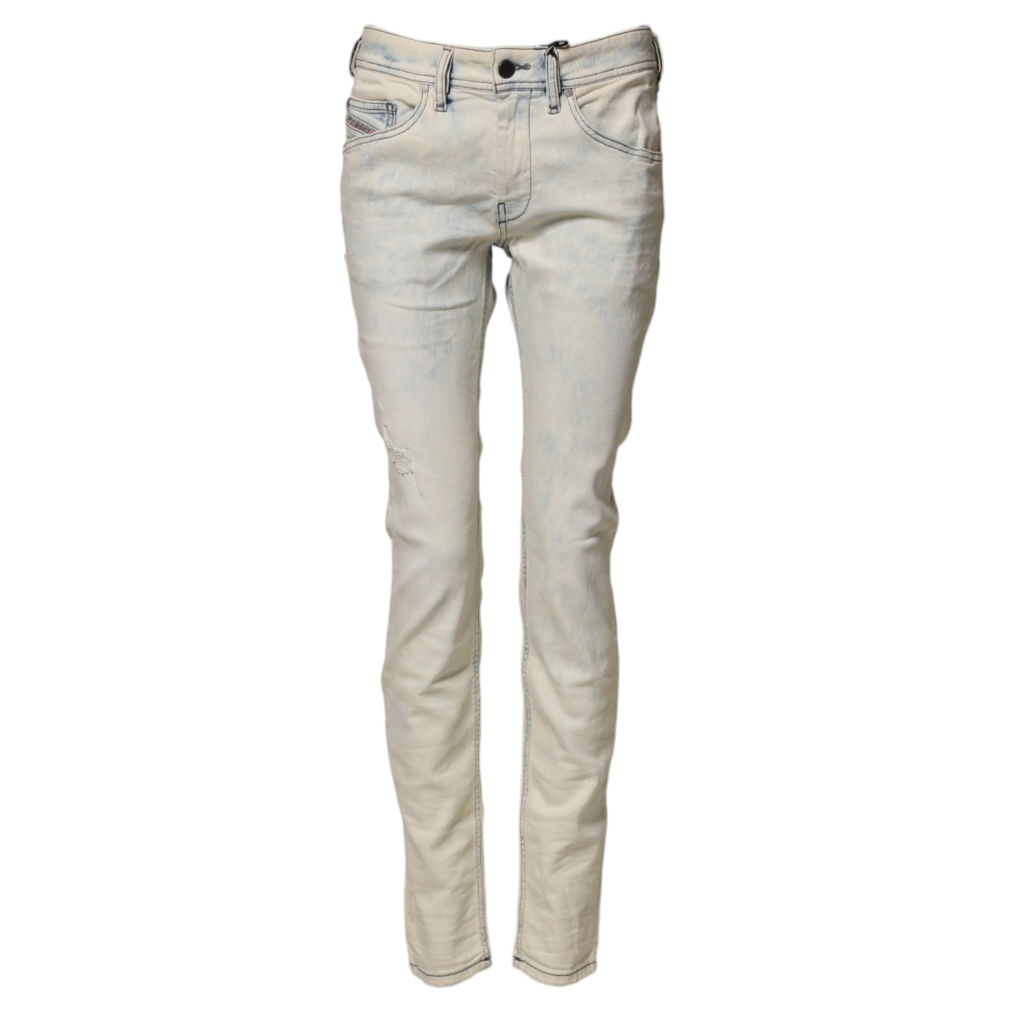 Diesel White Mid Waist Skinny Denin Casual Cotton Trouser Jeans
