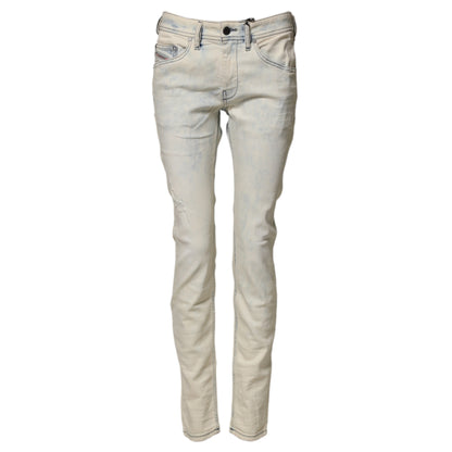 Diesel White Mid Waist Skinny Denin Casual Cotton Trouser Jeans