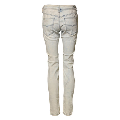 Diesel White Mid Waist Skinny Denin Casual Cotton Trouser Jeans