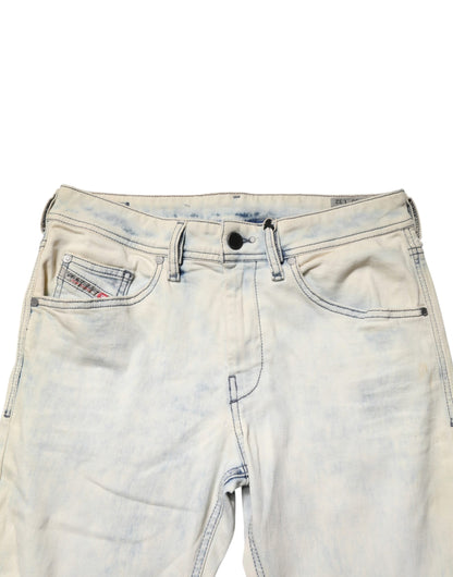 Diesel White Mid Waist Skinny Denin Casual Cotton Trouser Jeans