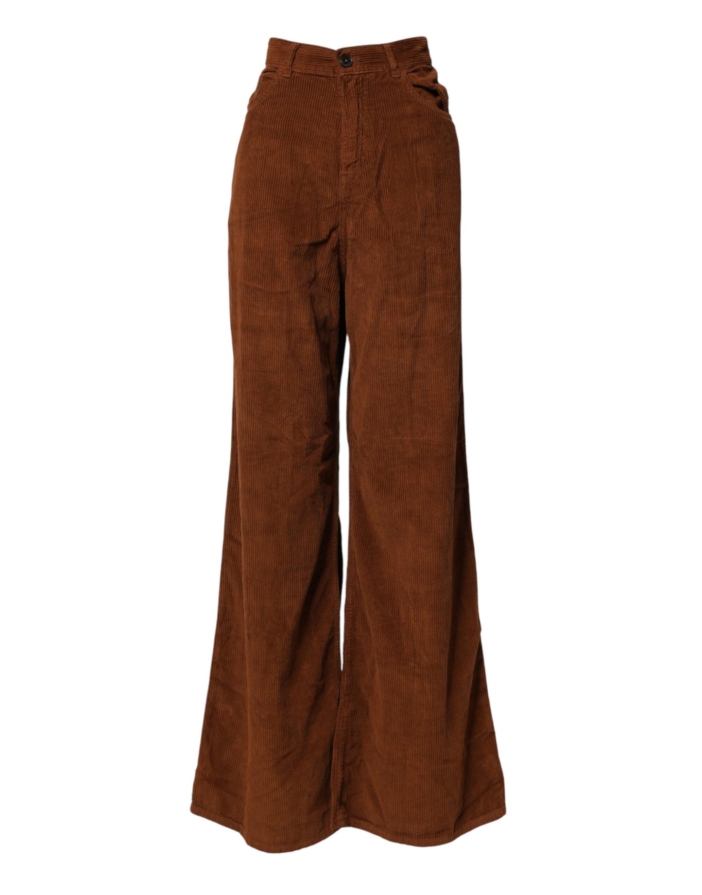 Jucca Brown Wide Leg High Waist Corduroy Denim Trouser Jeans
