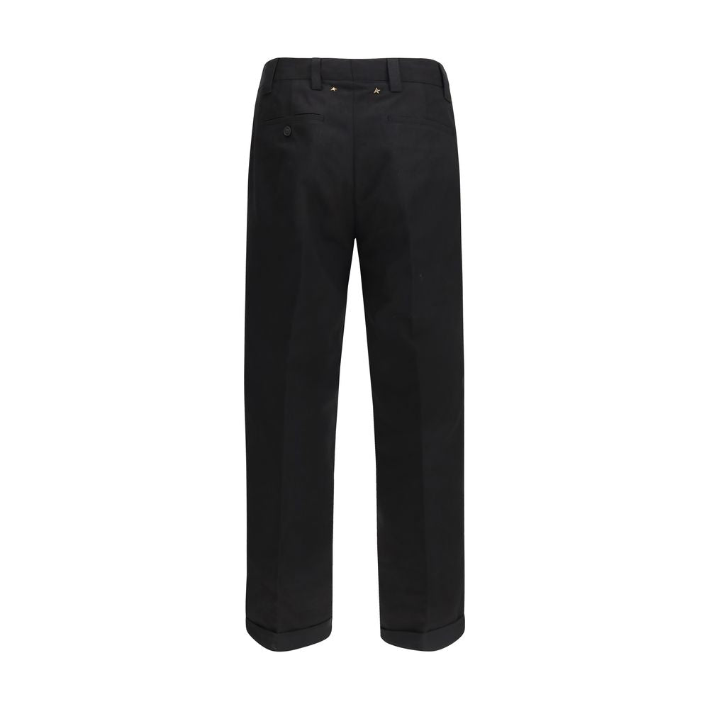 Pantalon Chino en Coton Noir Golden Goose