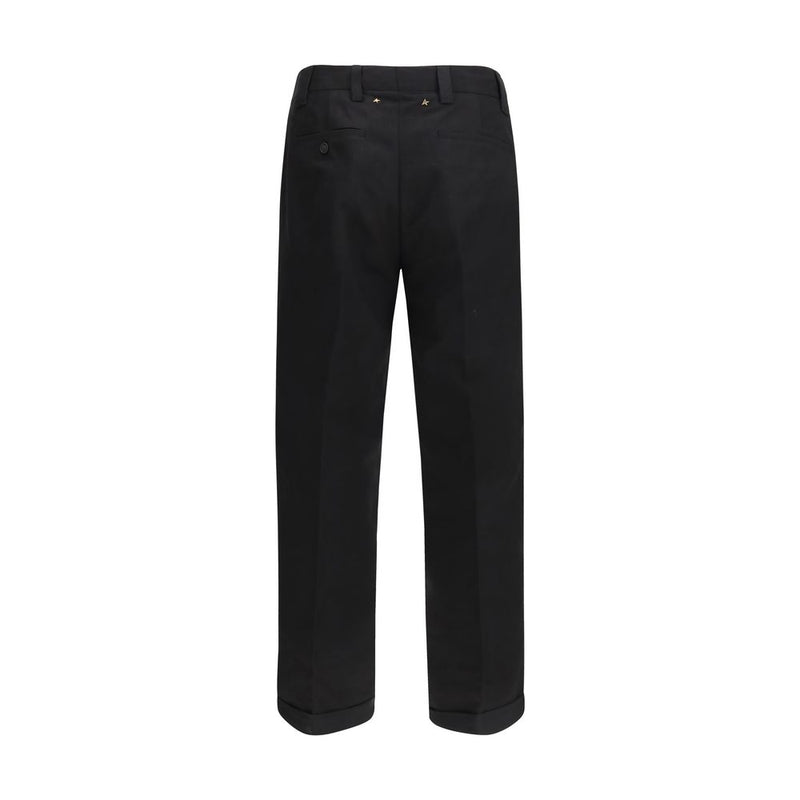 Golden Goose Black Cotton Chino Pants - Timeless Elegance