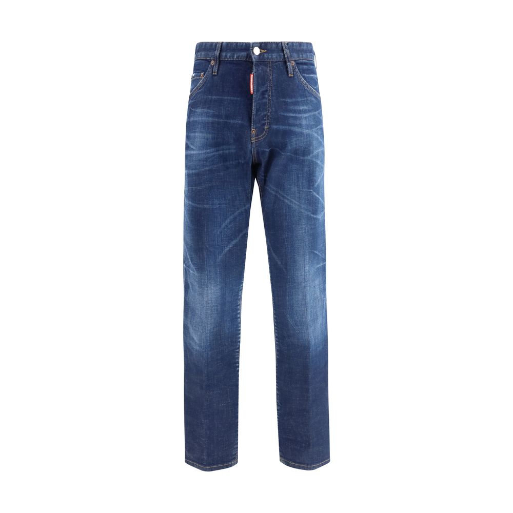 Dsquared² Blue Cotton Slim Fit Jeans - Teddy Model