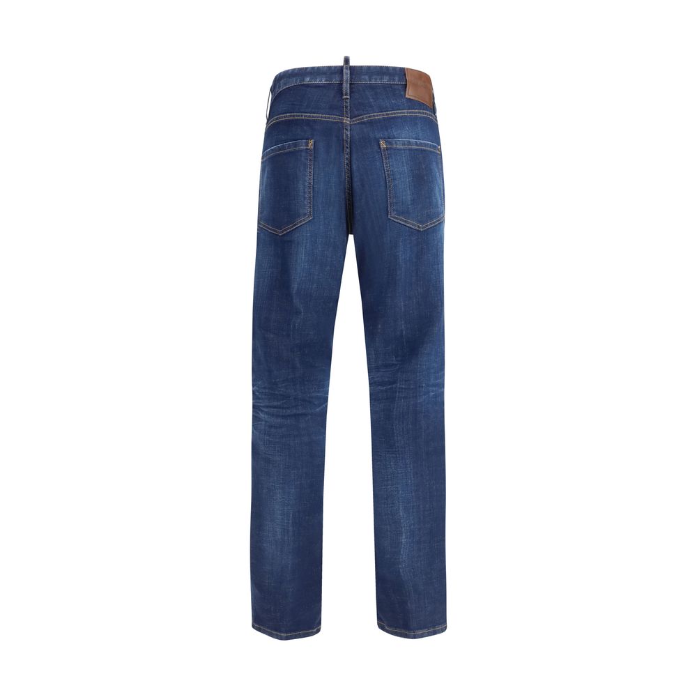 Dsquared² Blue Cotton Slim Fit Jeans - Teddy Model