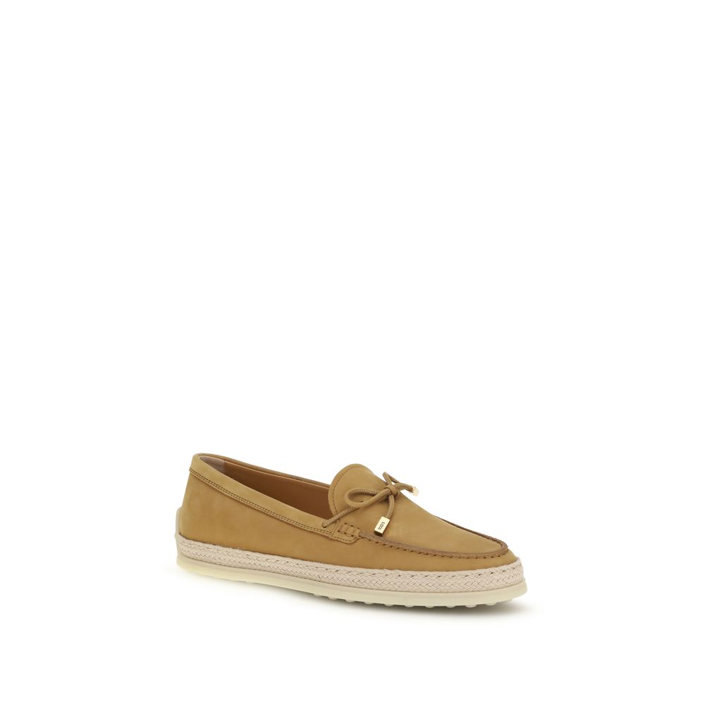 Mocassins à plateforme en caoutchouc beige Tod's