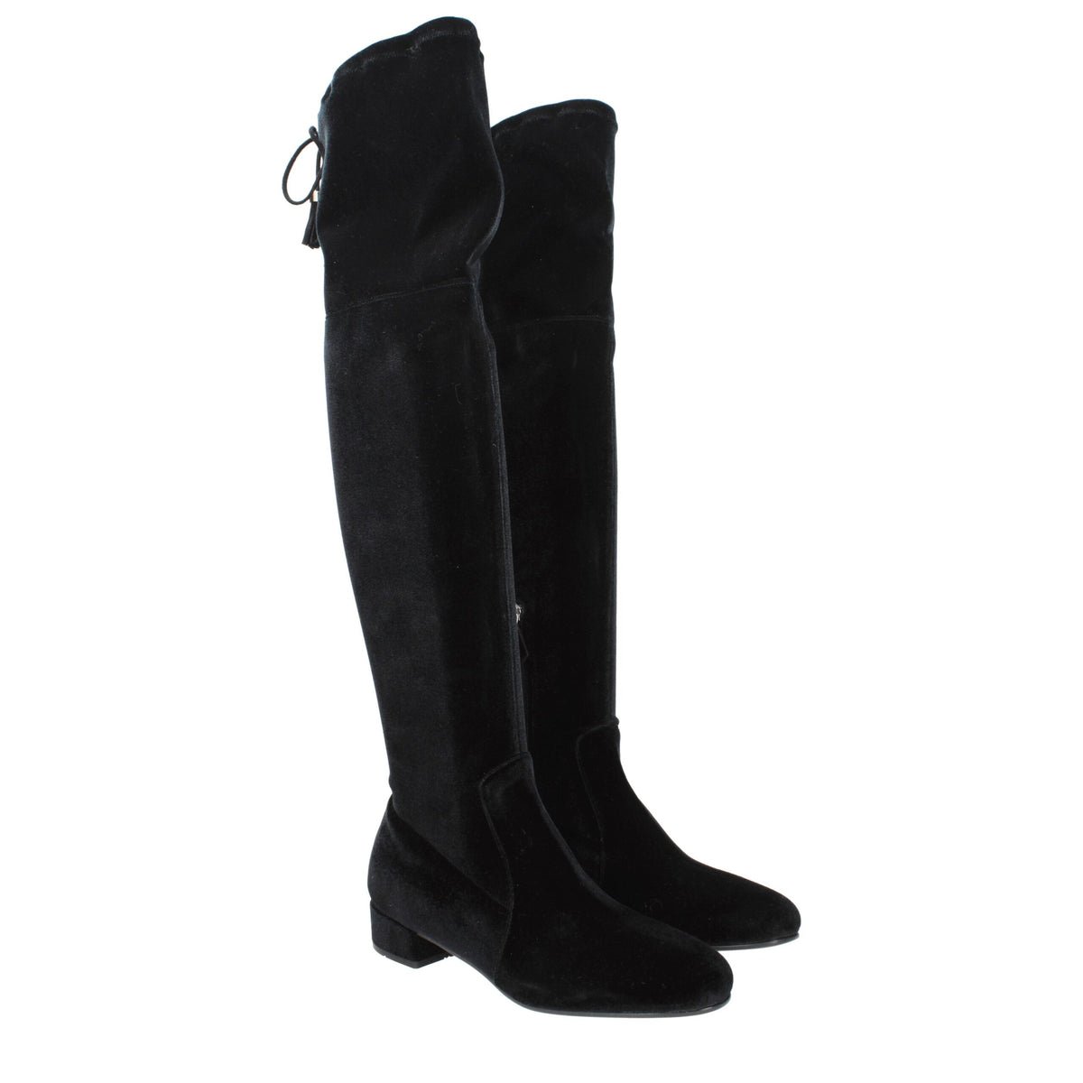 Prada Black Velvet Over The Knee Boots - Luxurious Style