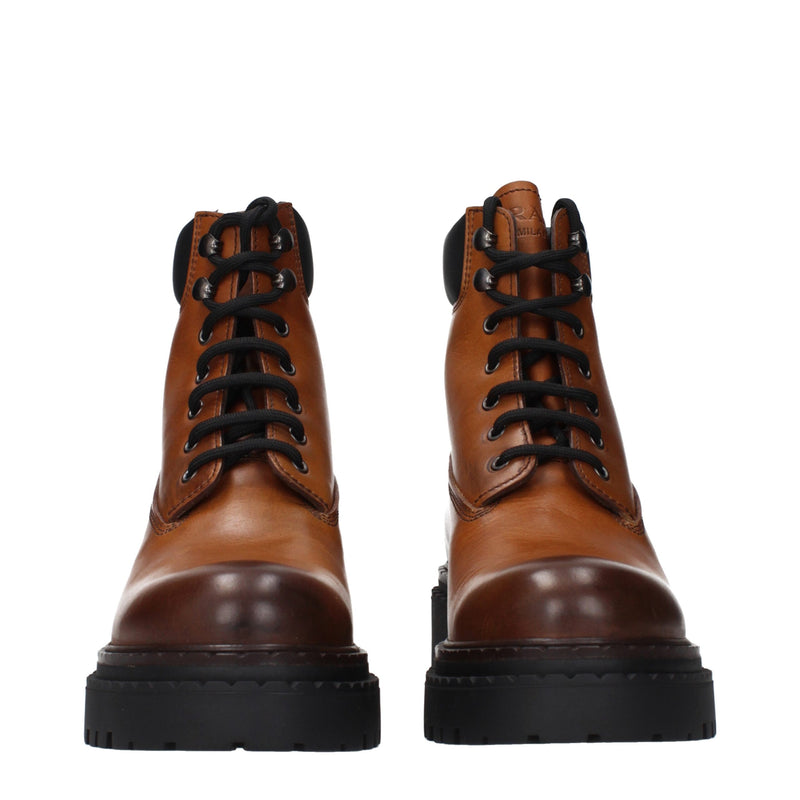 Prada Brown Leather Ankle Boots - Timeless Luxury Footwear