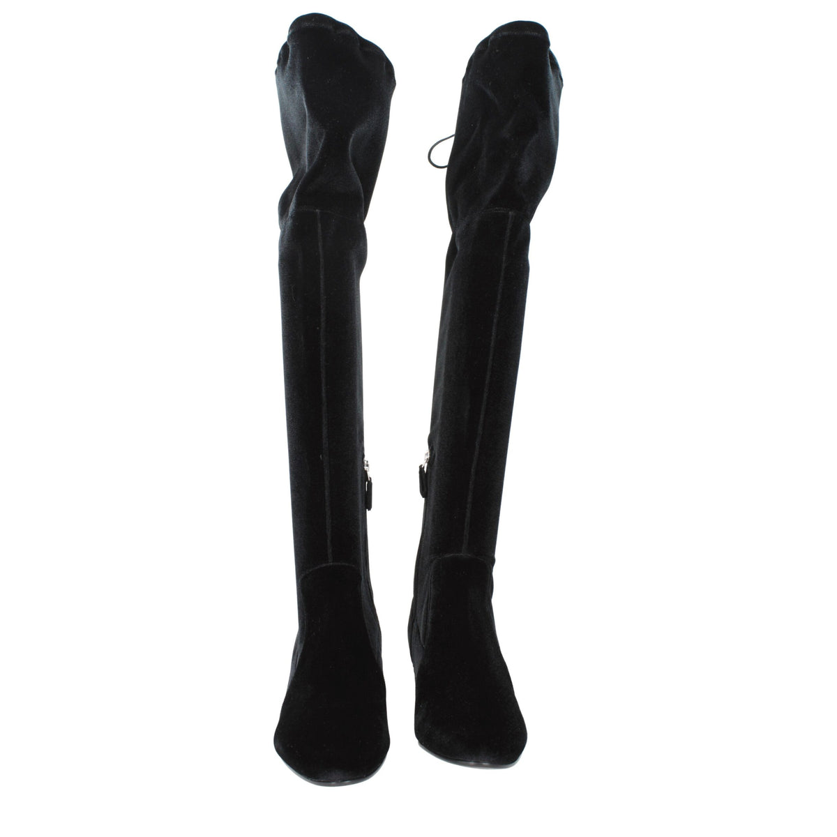 Prada Black Velvet Over The Knee Boots - Luxurious Style
