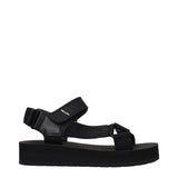 Prada Black Fabric Flat Sandals - Stylish Footwear for Women