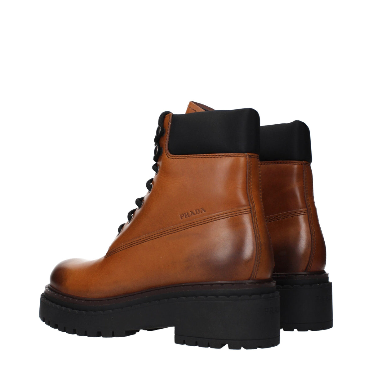 Prada Brown Leather Ankle Boots - Timeless Luxury Footwear