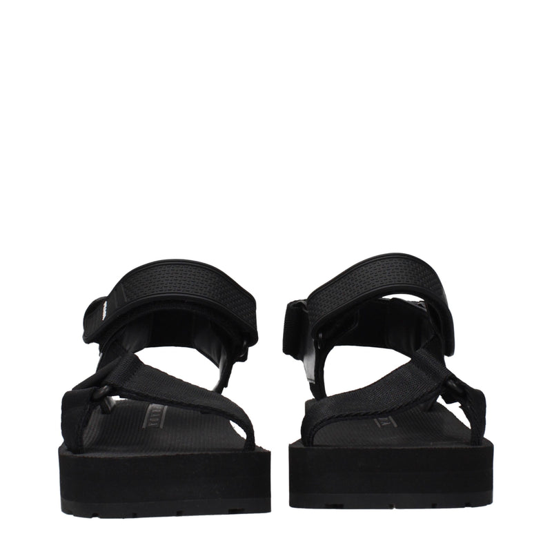 Prada Black Fabric Flat Sandals - Élégance et Confort pour Femmes