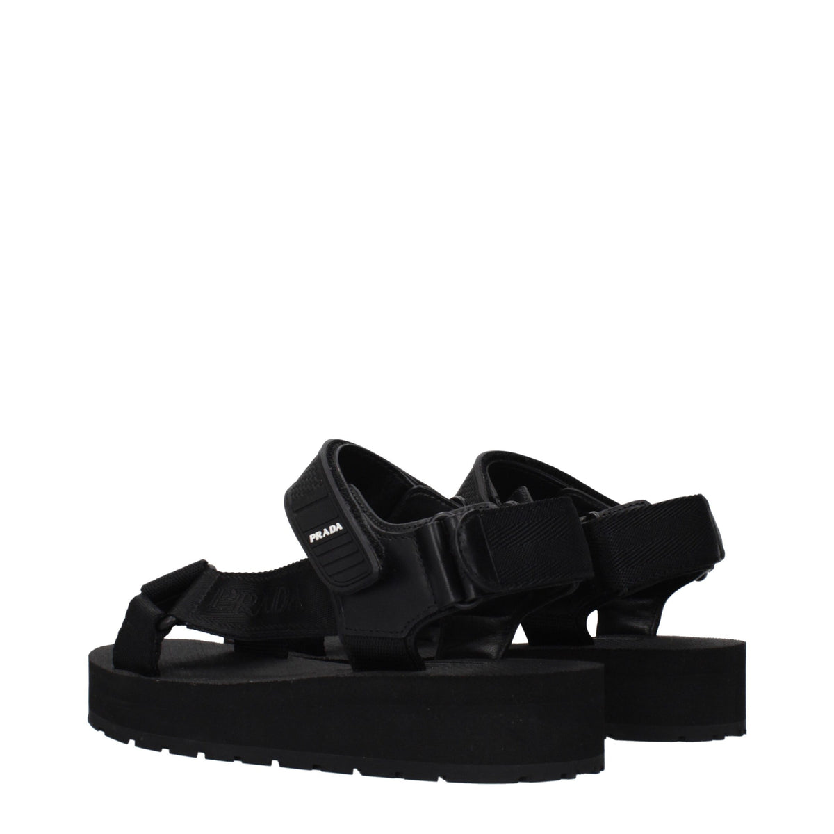 Prada Black Fabric Flat Sandals - Stylish Footwear for Women