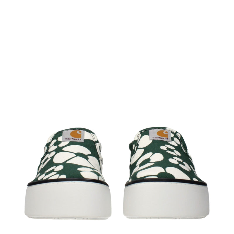 Marni Green Fabric Slip-On Loafers for Women