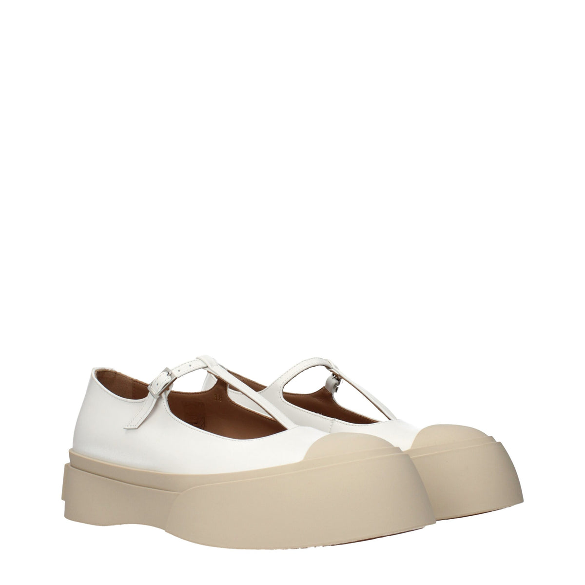 Marni White Leather Slip-On Loafers for Women