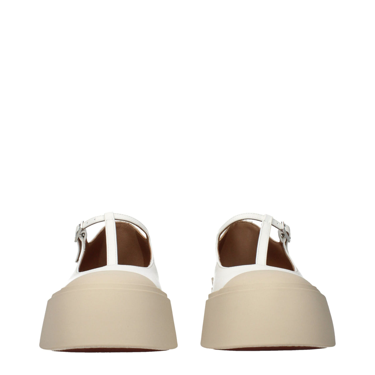 Marni White Leather Slip-On Loafers for Women