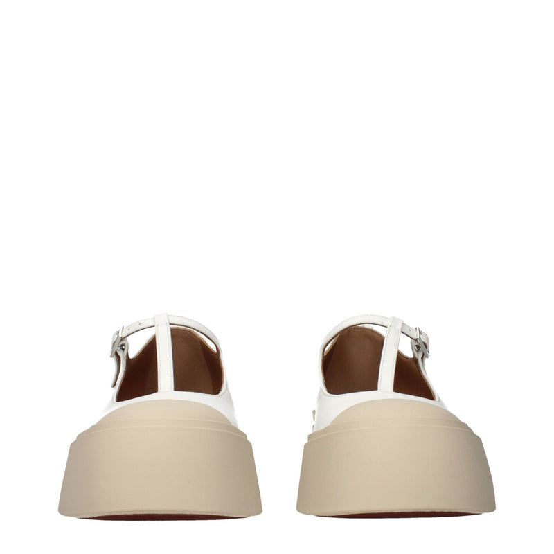Marni White Leather Slip-On Loafers for Women