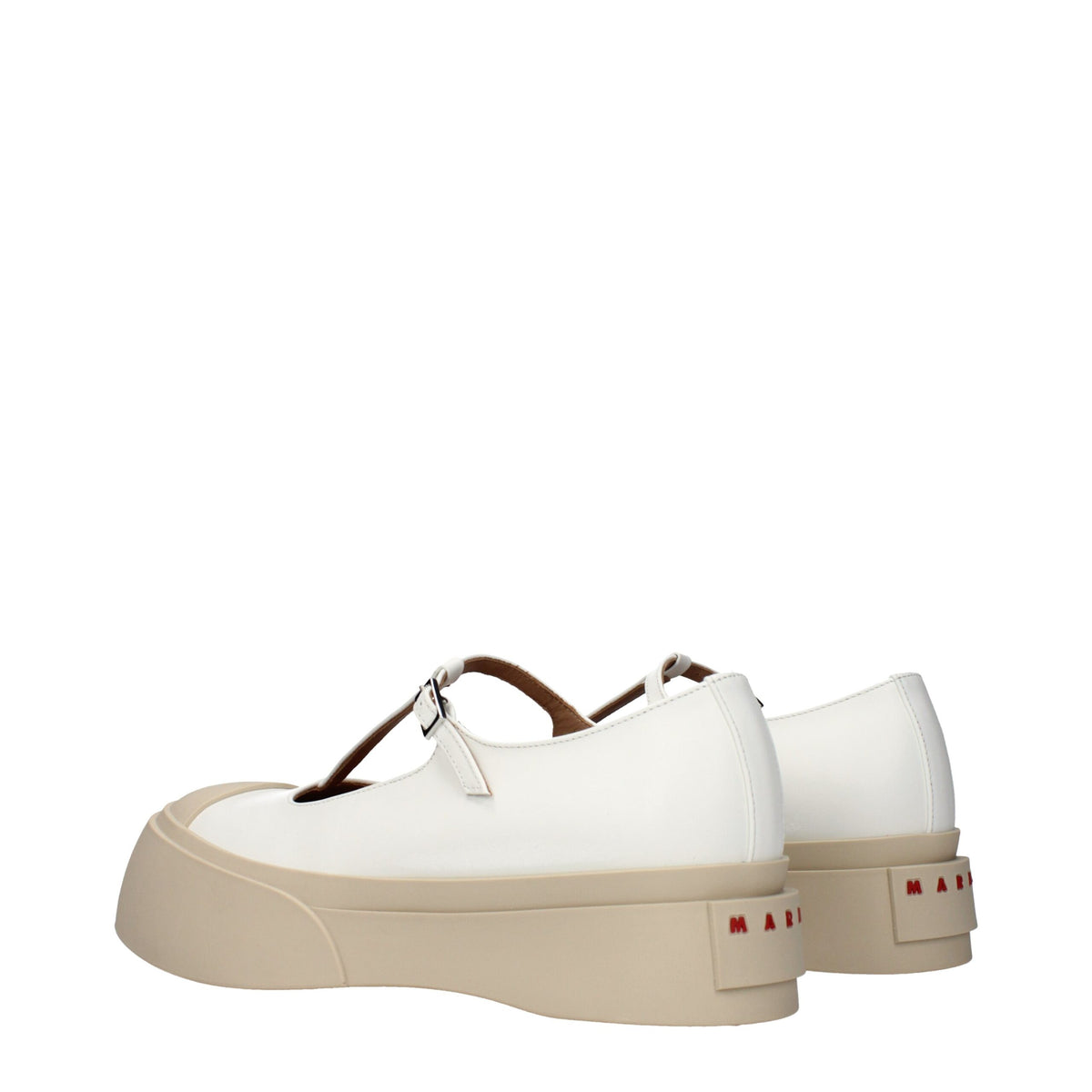 Marni White Leather Slip-On Loafers for Women