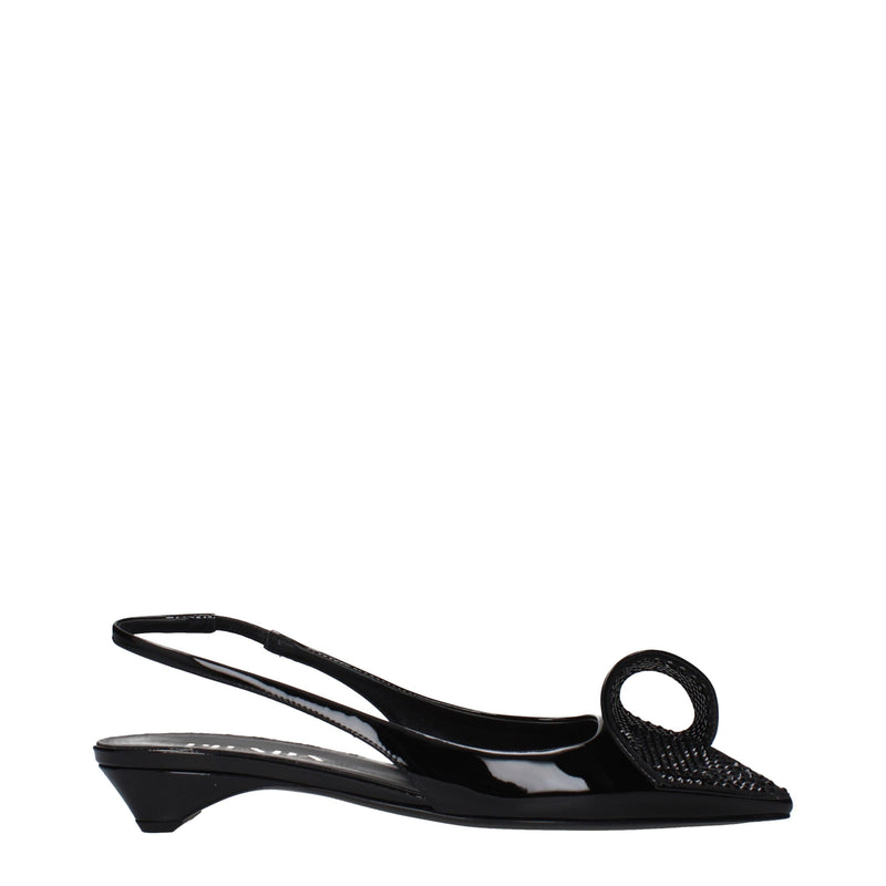 Prada Black Leather Flat Sandals - Luxurious Women's Footwear