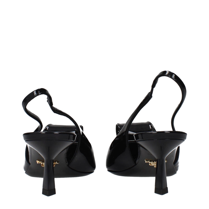 Prada Black Leather Stiletto Heel Sandals