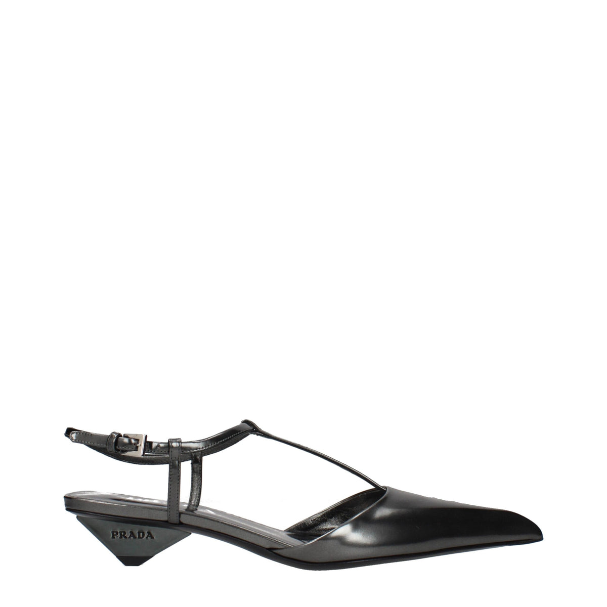 Prada Gray Leather Flat Sandals for Women - Stylish Comfort