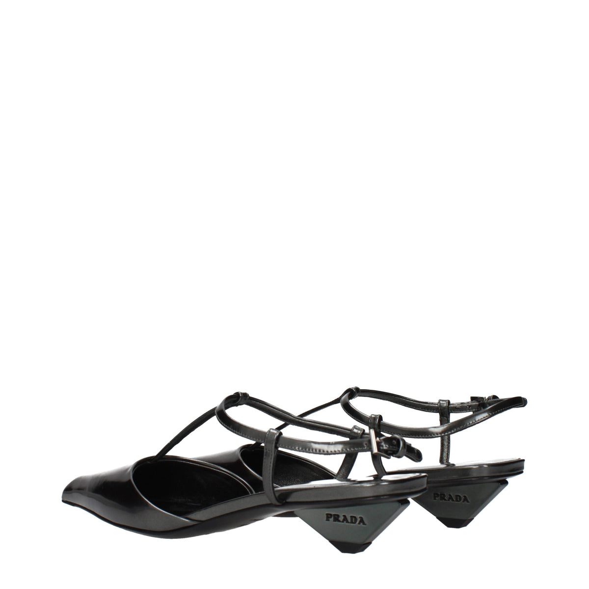 Prada Gray Leather Flat Sandals for Women - Stylish Comfort