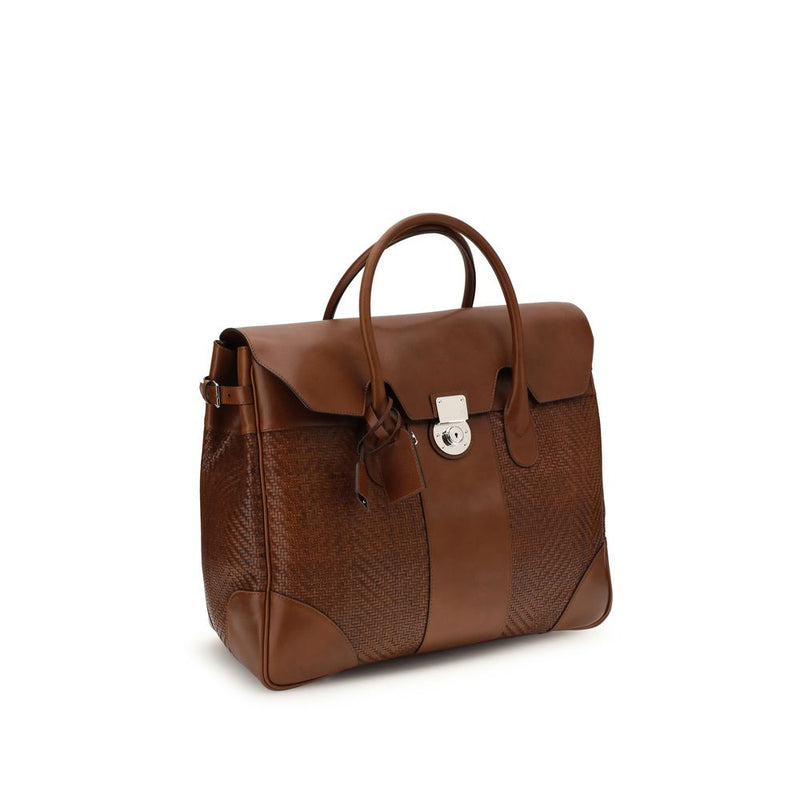 Sac à épaule Brunello Cucinelli en cuir de veau marron