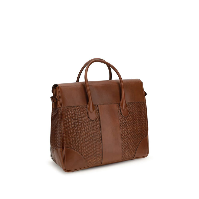 Sac à épaule Brunello Cucinelli en cuir de veau marron